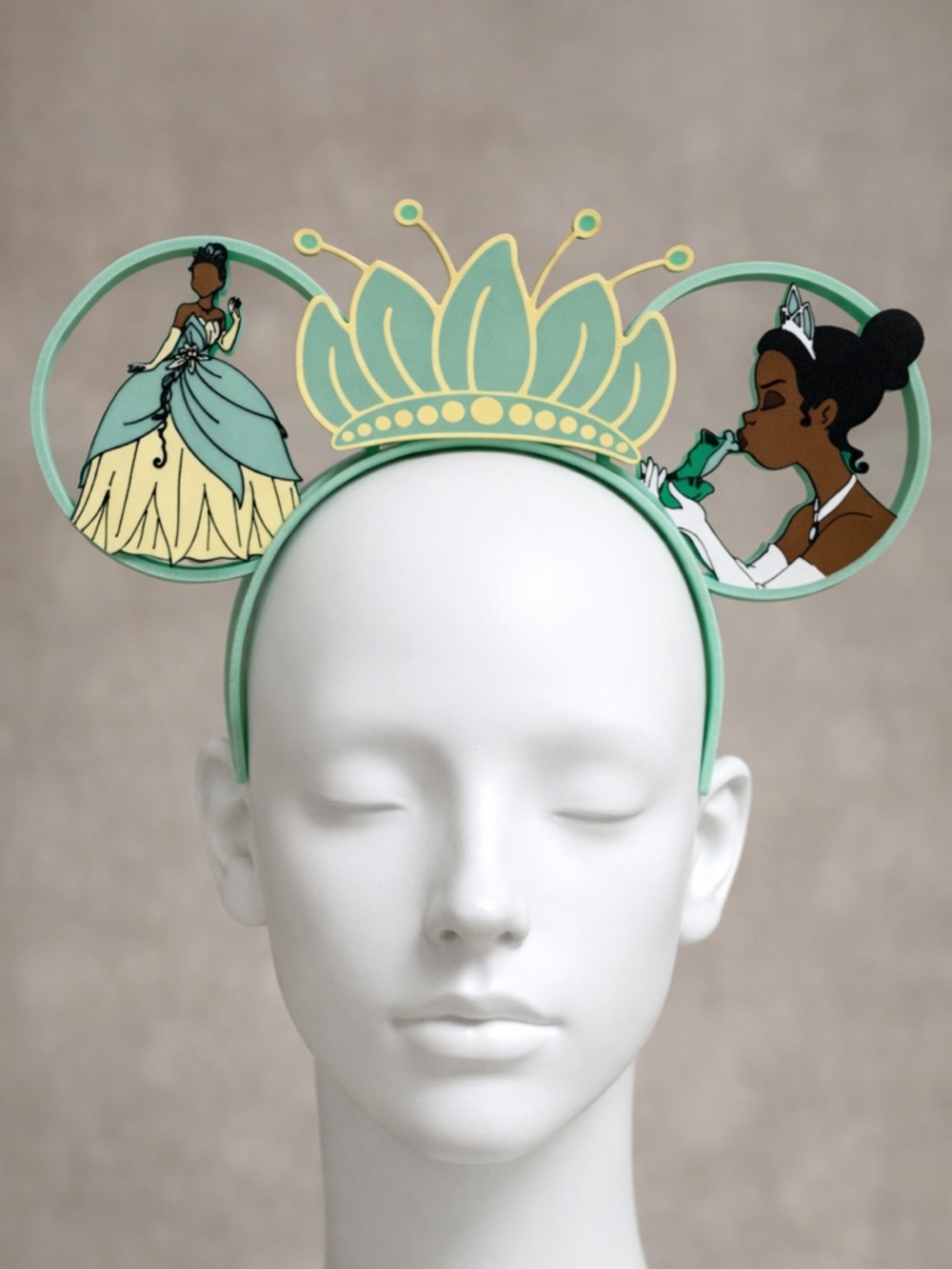 Frog Princess Ear Headband with Tiara Accent